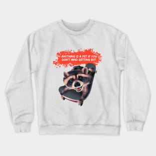 Skateboarding Raccoon Crewneck Sweatshirt